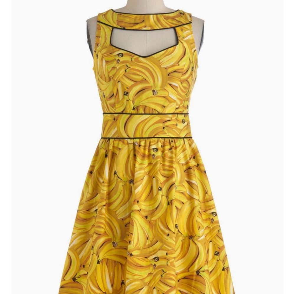Retrolicious Folter Banana Dress Modcloth